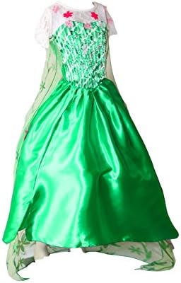 MSC Frozen Fever Ice Queen Elsa Style Girls Princess Fancy Dress Costume Princess Dress Green Green Green