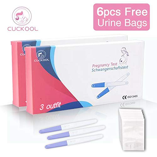 Test de Embarazo de Alta Sensibilidad, 6 Unidades Pruebas de Embarazo Ultrasensibles Alta Fiabilidad, Resultados en menos de 1 minutos