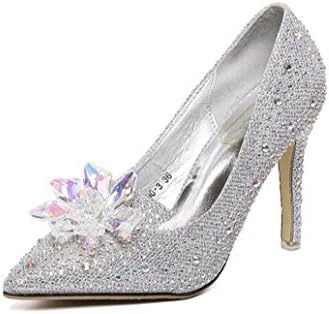 Koyi Princess Rhinestone Sandals Cinderella Crystal High Heels 10cm Bridal Wedding Shoes Silver
