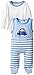 Twins Baby Boys Crew Neck Long Sleeve Footies, Blue (Little Boy Blue), 2-4 Months (Manufacturer Size: 62)
