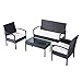 Produktbild EBS® Polyrattan Gartenmöbel Set Gartengarnitur Sitzgruppe Lounge 1 Tisch 1 Kleines Sofa 2 Stühle