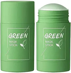 GROWFLEE Green Tea Cleansing Mask Stick for Face | For Blackheads, Whiteheads, Oil Control & Anti-Acne | Made in India | Purifying Solid Clay Detox Mud Mask | With Hyaluronic Acid & Green Tea (1)