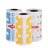  Aibecy Cartoon Direct Thermal Thermal Roll 57 * 30 mm (2.17 * 1.18in) Adhesivo Adhesivo Fuerte Impresión Gratuita para la Impresora térmica PeriPage A6 Pocket BT, 3 Rollos