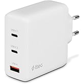 ttec SmartCharger Trio GAN 120W PD Travel Fast Charger 2 USB-C+USB-A White 2SCG04B