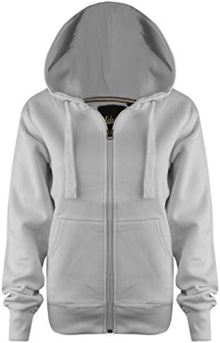 New Ladies Womens PLUS SIZE ALL COLOUR Plain Zipped Hoodies WHITE UK SIZE 4XL/20