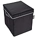 Produktbild Meori Faltbare Aufbewahrungstruhe Small Lava Schwarz mit Lining in Granite Grau 30x35,5x34,5cm Spielzeug Wäsche Organizer Aufräumhilfe Truhe, Polyester