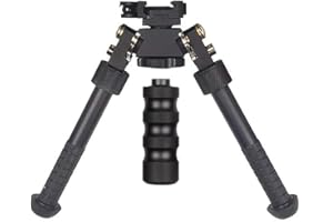 ProWildGear 360 Degree Rotation Aluminum Alloy Bipod Adjustable Extension Quick Detach Picatinny 21mm Rail Mount with Spikes with Metal Foregrip