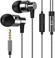 Gritin - Auricolari in-ear con microfono, isolamento del rumore, alta definizione, bassi potenti, suono puro, Grigio