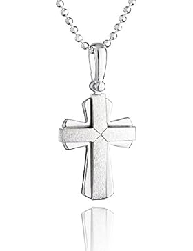 fish - Jungen, Mädchen-Silberkette 925 Sterlingsilber Kreuz Anhänger