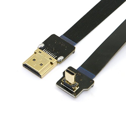 Neue schwarze FPV HDMI Kabel Micro Schnittstelle zu Standard-Schnittstelle für Gopro Sony A7SII A7RII A9 A6500 A6300 (eine umgekehrte Sockel A6000) 90 Grad DJI 80CM