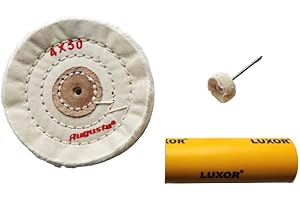 KD89 Hochleistungspolier-Set, super Verarbeitung mit einem Luxor Orange, einer Polierscheibe Ø 21 mm aus Flanell und einer weichen Scheibe Ø 15 x 100 mm, weiß