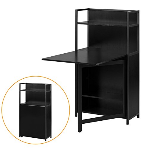 SoBuy Wandschrank, Wandklapptisch, Standregal, Bcherschrank mit klappbarem Schreibtisch, Computertisch, Schreibtisch Schwarz,FWT12-SCH SoBuy Wandschrank, Wandklapptisch, Standregal, Bcherschrank mit klappbarem Schreibtisch, Computertisch, Schreibtisch Schwarz,FWT12-SCH