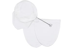 UMCHU CLVPAI Sacchetto Filtrante Latte Vegetale-1 anello acciaio,3 Setaccio Filtro Alimentare,panno filtrante in cotone,per il filtraggio di succhi, latte, caffè, Vino Rosso, tè(21 * 25cm)