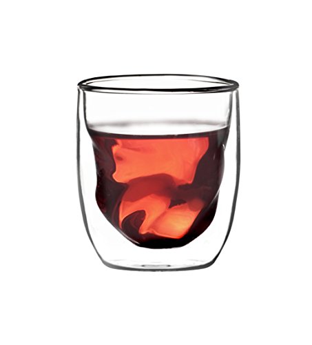 QDO 567321 Elements Terre Set de 2 Verres Double-Paroi Verre Borosilicate Transparent 75 ml