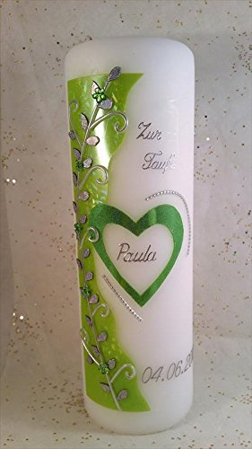 Taufkerze T-150 mit Name & Datum in verschiedenen Farben - 4