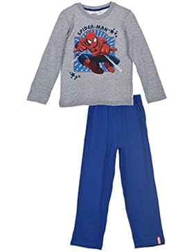 Marvel Spider-Man (2084) Kinder Pyjama aus Baumwolle, Schlafanzug Set mit langarm Shirt und langer Hose, in 2...