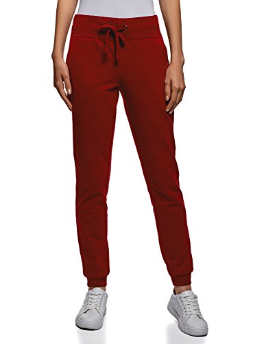 oodji Ultra Mujer Pantalones de Punto Deportivos, Rojo, ES 36 / XS