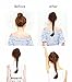 FESHFEN Long Cute Fishtail Braided Ponytail Clip in/on Braided Rope Hair Chignon Drawstring Braid Fishtail Plait Ponytail Hair Extensions Hairpiece 50cm 19 Inch 130g F1/Burg Black & Burg Forested