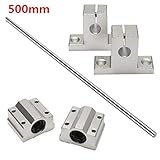 Diámetro: 8 mm SUCAN Varilla de eje de riel lineal de 8 mm x 500 mm con soporte de guía de rodamiento y bloque de rodamiento