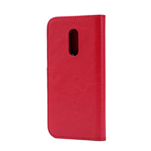 32nd   Funda Flip Carcasa de Piel Tipo Billetera para Xiaomi Redmi Note 4 con Tapa y Cierre Magn  tico y Tarjetero - Rojo