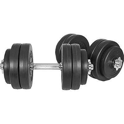Gorilla Sports Set haltères court avec revêtement en plastique 30 Kg