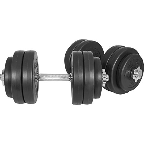 Gorilla Sports Kurzhantel-Set 30Kg (2x verchromte Hantelstange 43cm ,4×1,25 und 8×2,5Kg Hantelscheibe Kunststoff) - 2