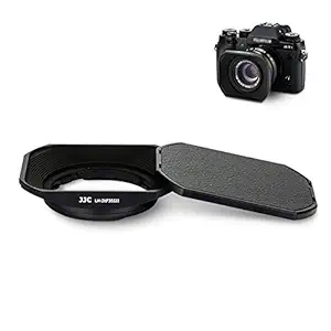Camera Lens Hood JJC Bayonet Hood Shade for Fuji Fujifilm FUJINON XF 35mm F2 R WR & XF 23mm F2 R WR Lens Replaces Fujifilm LH-XF35-2 Hood with a Hood Cap -Black