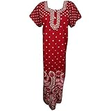 Indiatrendzs Women Cotton Embroidered Nightwear Nighty Free Size