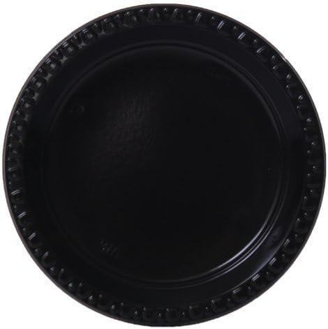 Black Plastic Dinner Plates - 9 Inch Strong - Heavy Duty Pack of 25