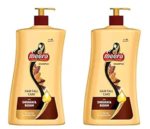 Meera Shikakai & Badam Hairfall Care Shampoo For Men & Women, 1 L x Pack of 2