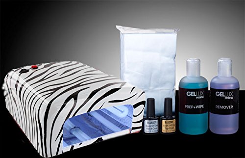D. bbeautylounge Bluesky 36w Zebra UV nail lamp with timer Top & Base set, Prep & Wipe & Remover, 900 lint free wipes