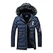 Produktbild JYJM Herren Jacke ubergangsjacke Steppjacke mit Fell Herren Daunenjacke Kapuzenjacke Kapuzen Winterjacke Baumwoll Hooded Jacket Herbst Winter Reine Farbe Tasche Öffnen Sie einen Hut Zipper Top Coat