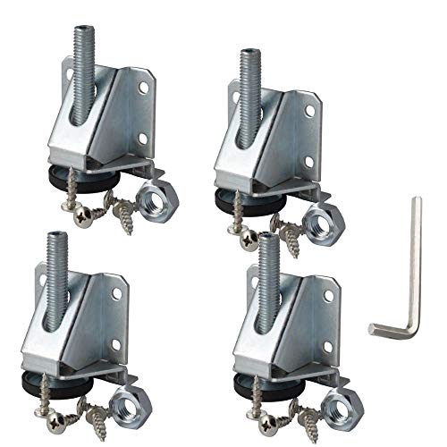 D.H.S. Heavy Duty Leveler Legs w/Lock Nuts - 600 Lb. Capacity per Leg - Adjusts from 0" to 2-1/2" - 4 Pcs.