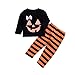 Produktbild Elecenty Halloween Bekleidungssets,Karikatur-Druck Babyartikel Kinderkleidung Junge Mädchenbekleidung Langarmshirts+Streifen Lange Hosen Outfits Set Kleiderset Kindermode