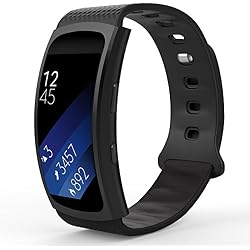 MoKo Samsung Gear Fit2 Correa, Fit 2 Pro Pulsera Deportiva Silicona Suave Reemplazo Sport Band para Samsung Gear Fit 2 SM-R360 Smart Watch, Negro