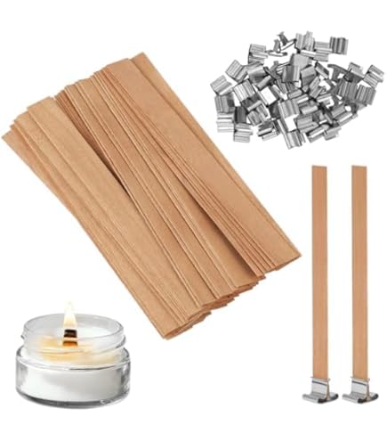 Kit 120 Stoppini In Legno Per Candele – Naturali, 13 Cm, Con Base E Adesivi - 3