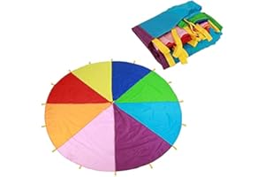 Dimoxii Regenbogen Fallschirmspiel für Kinder Schwungtuch Regenbogen Bunt Fallschirm Parachutes Spielzeug