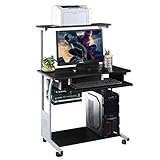 mesa de trabajo industrial con ruedas 【Bandeja de teclado】 La mesa de ordenador tiene una bandeja de teclado debajo de la superficie de trabajo. La bandeja es fácil de mover y se puede usar para colocar teclado y ratón.