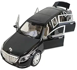 Toyshine 1:24 Metal Die Cast Maybach, Opening Doors, Vehicle Toy Car, 8 Inches, Music and Lights, Black Color