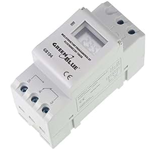Timer Digitale Green Blue GB104 Per Guida DIN - Programmabile Settimanale/Giornaliero, 16A