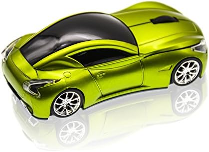 JLERU 2.4GHz Sports Car Shape Wireless Ergonomic Mice Optical Mouse for PC (green)