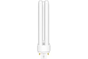 LIUYIFE 18W Compact Fluorescent Lamp 4-Pin, G24q-2 Warm White 2700K, 1200LM, 2U Double Turn Tube Energy Saving Lamp, 240V PLC CFL Light Bulb, Non-Dimmable, Suitable for Corridor, Bathroom, Bedroom, 1 Pack