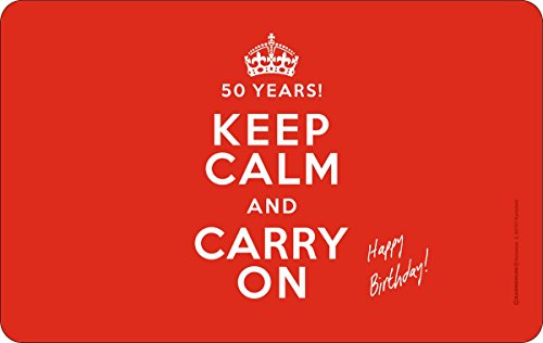 Brettchen: Keep calm birthday 50