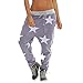 Produktbild DEELIN Hose Damen Button Mid Waist Lose Baggy Harem Sporthose Star Print Hose