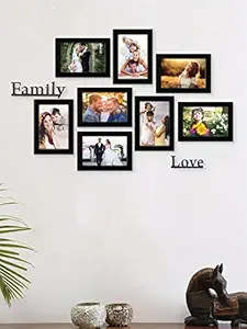 Bajarang Creations Wall Photo Frame for Living Room, Bedroom Family Love Wall Photo Frame|| Sythetic Wood Collage Frame for Home Decor (8 Unit of 5 X 7 Inches.)