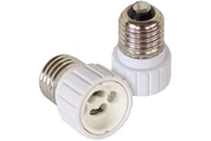 LISSEK 2 Stück Lampensockel Adapter Konverter Sockeladapter für Fassung E14 E27 GU10 B22 für LED Halogen und Energiesparlampen (2x E27 auf GU10)