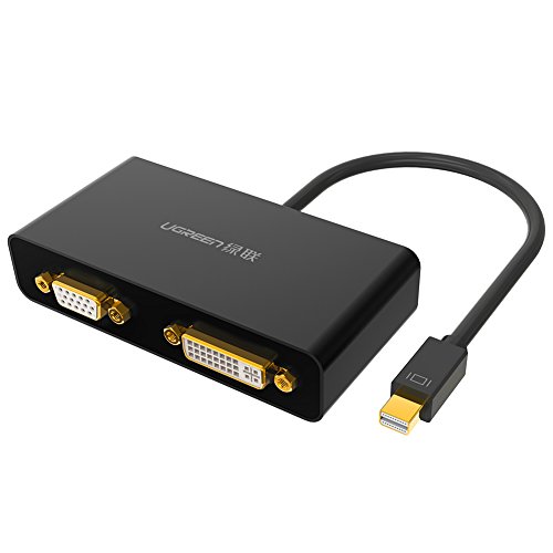 UGREEN 3 in 1 Mini DisplayPort Thunderbolt auf HDMI DVI und VGA Adapter Kabel Konverter für Apple Macbook, Macbook Pro, iMac, Macbook Air,Mac Mini,Microsoft Surface Pro 1 2 3 und Lenovo ThinkPad X1 Carbon