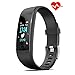 Produktbild Akuti Y1 Armband mit Pulsuhr, Wasserdicht IP67 Fitness Tracker Uhr mit 4 Trainingsmodi/ 0,96 Zoll Farbbildschirm/Schrittzähler/Schlafmonitor/Anruf SMS Melden für Kinder Damen Herren, Schwarz, 0