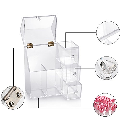 HBF Pinsel Aufbewahrung | mit Lippenstift Organizer | Spitzenqualität und Multifunktioal | transparentes Acryl | Make up Bürsten Halter | für Kosmetik Schminktisch Badezimmer | Lippenstifthalter | aus 5mm Acrylglas für Damen - 6