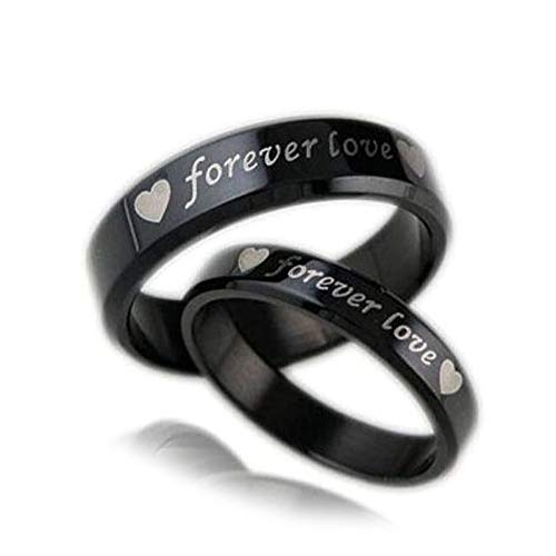 Promise Rings Matching Stainless Steel Rings Set Engraved Heart